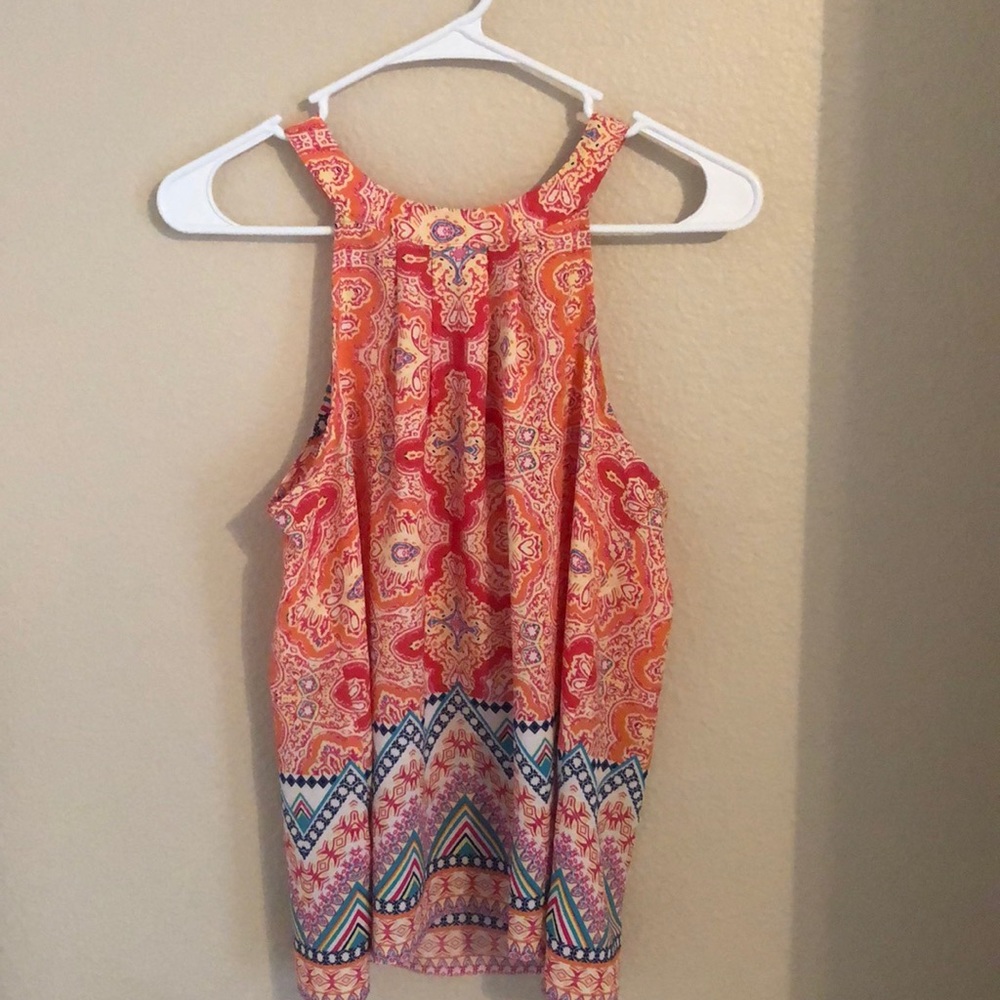 Paisley high neck tank top